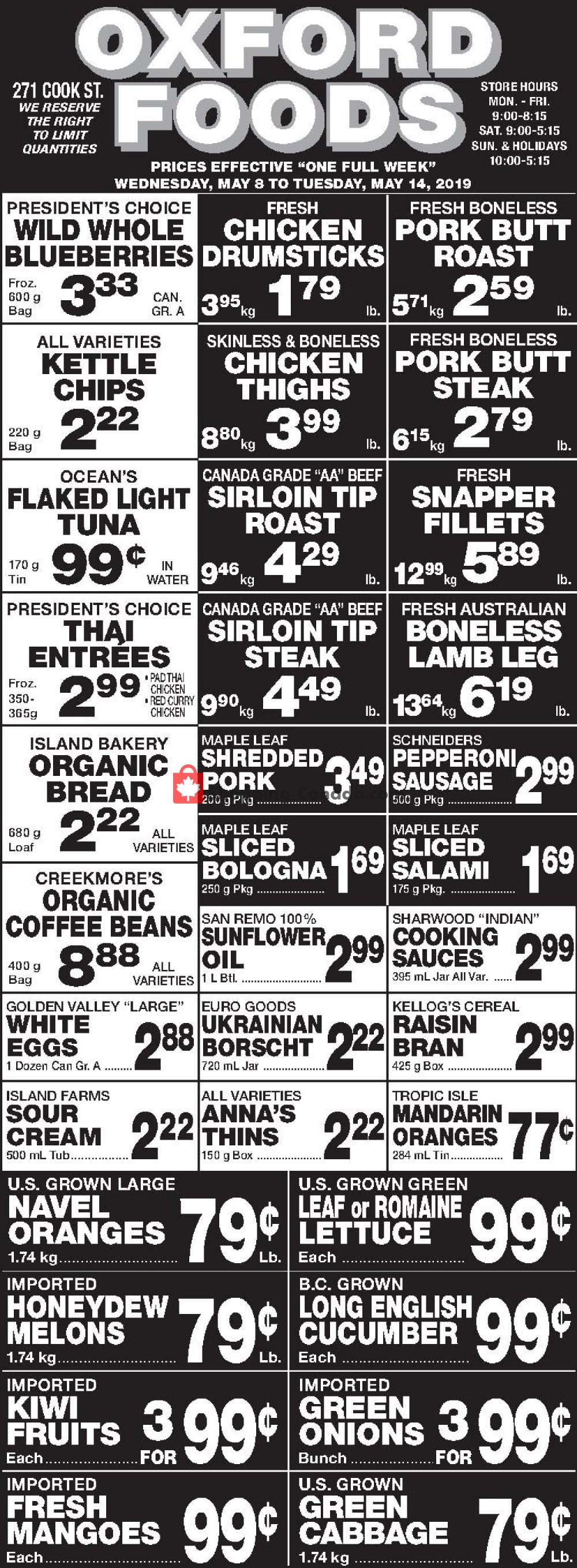 Oxford Foods flyer from Wednesday May 8, 2019 to Tuesday May 14, 2019 - page 1