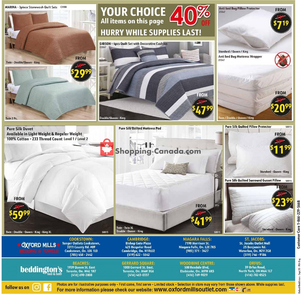 Oxford Mills Bedding & Towels flyer from Wednesday September 20, 2023 to Tuesday October 17, 2023 - page 4