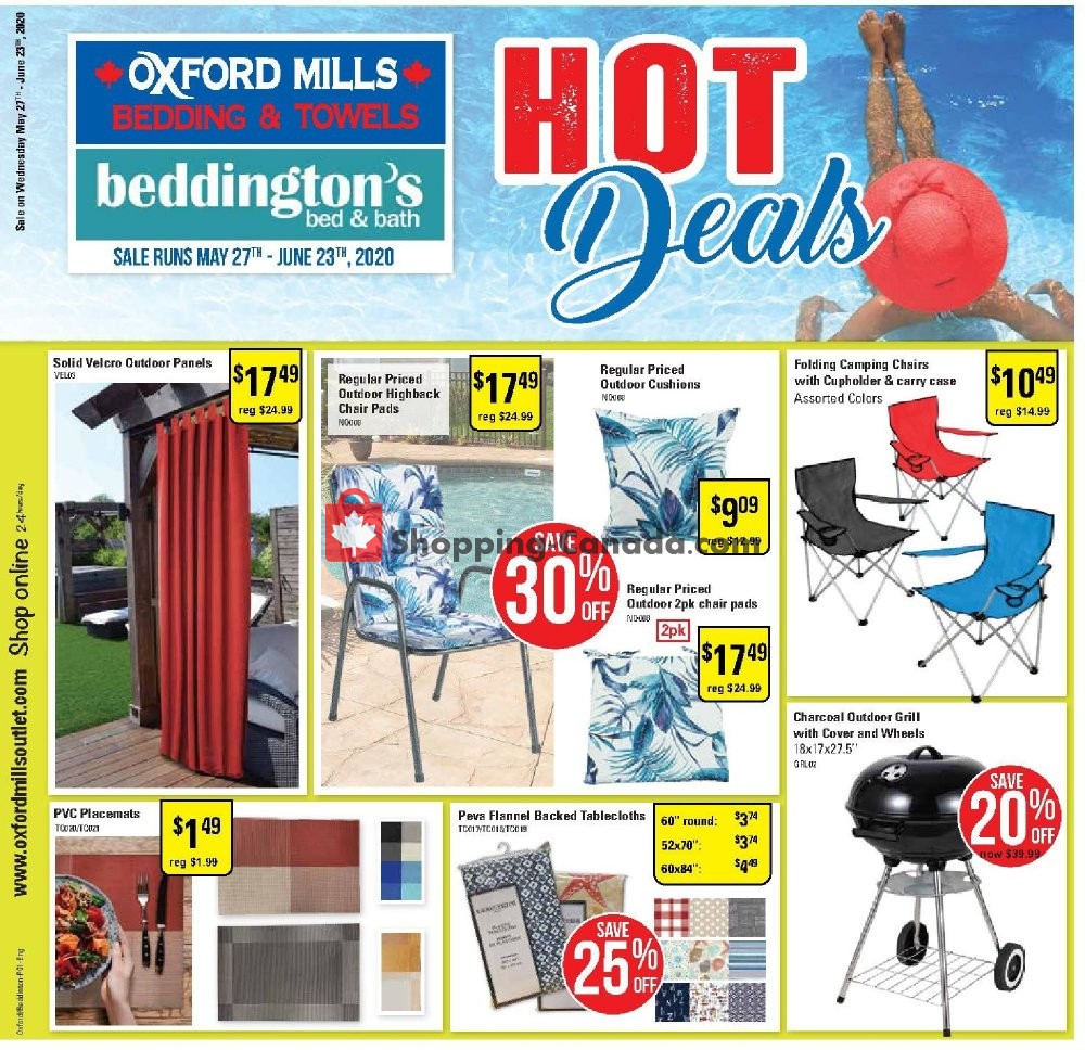 Oxford Mills Bedding & Towels flyer from Wednesday May 27, 2020 to Tuesday June 23, 2020 - page 1