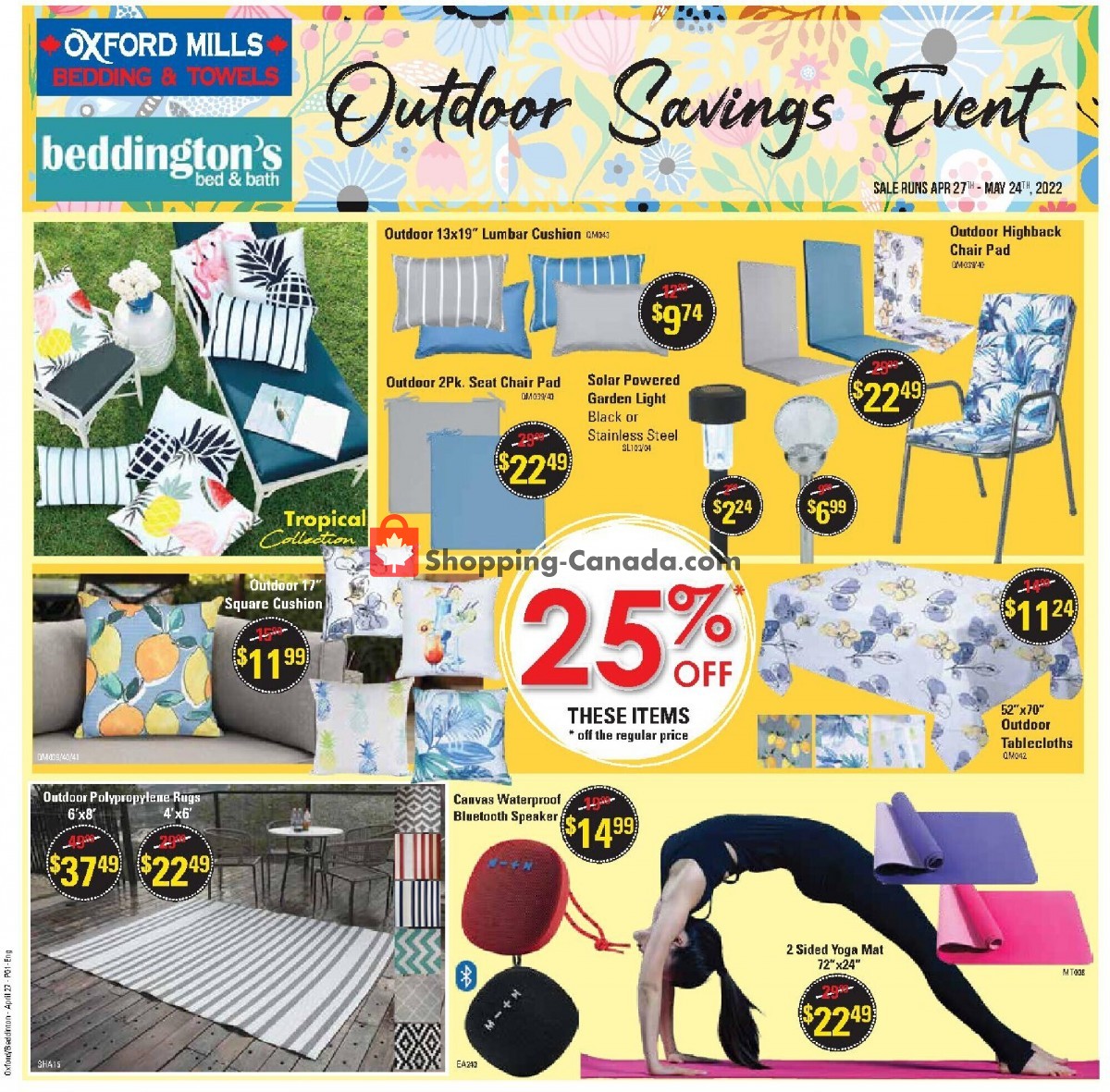 Oxford Mills Bedding & Towels flyer from Wednesday April 27, 2022 to Tuesday May 24, 2022 - page 1