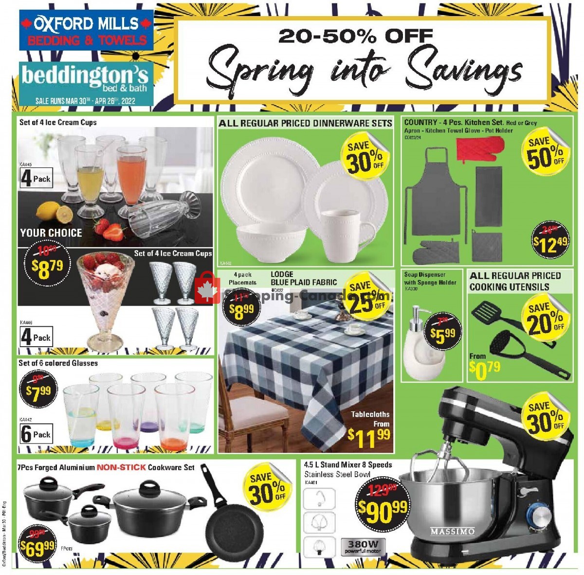 Oxford Mills Bedding & Towels flyer from Wednesday March 30, 2022 to Tuesday April 26, 2022 - page 1