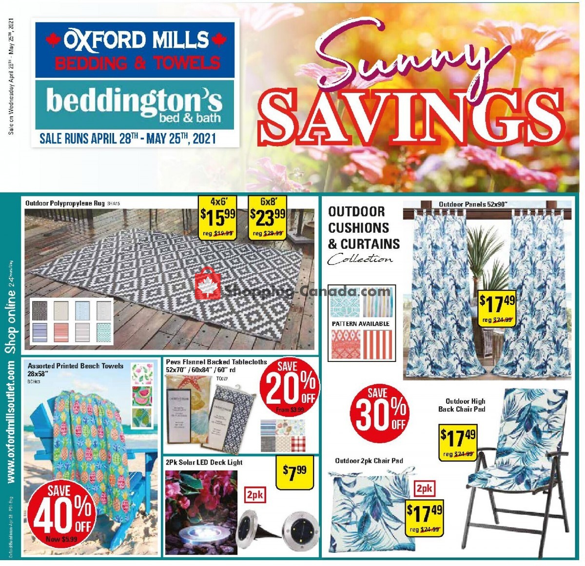 Oxford Mills Bedding & Towels flyer from Wednesday April 28, 2021 to Tuesday May 25, 2021 - page 1