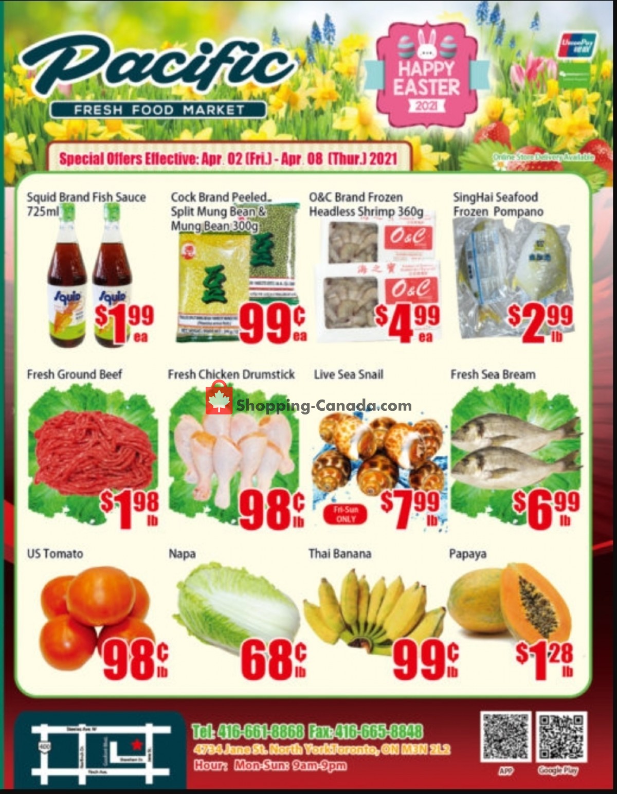 Pacific Fresh Food Market flyer from Friday April 2, 2021 to Thursday April 8, 2021 - page 1