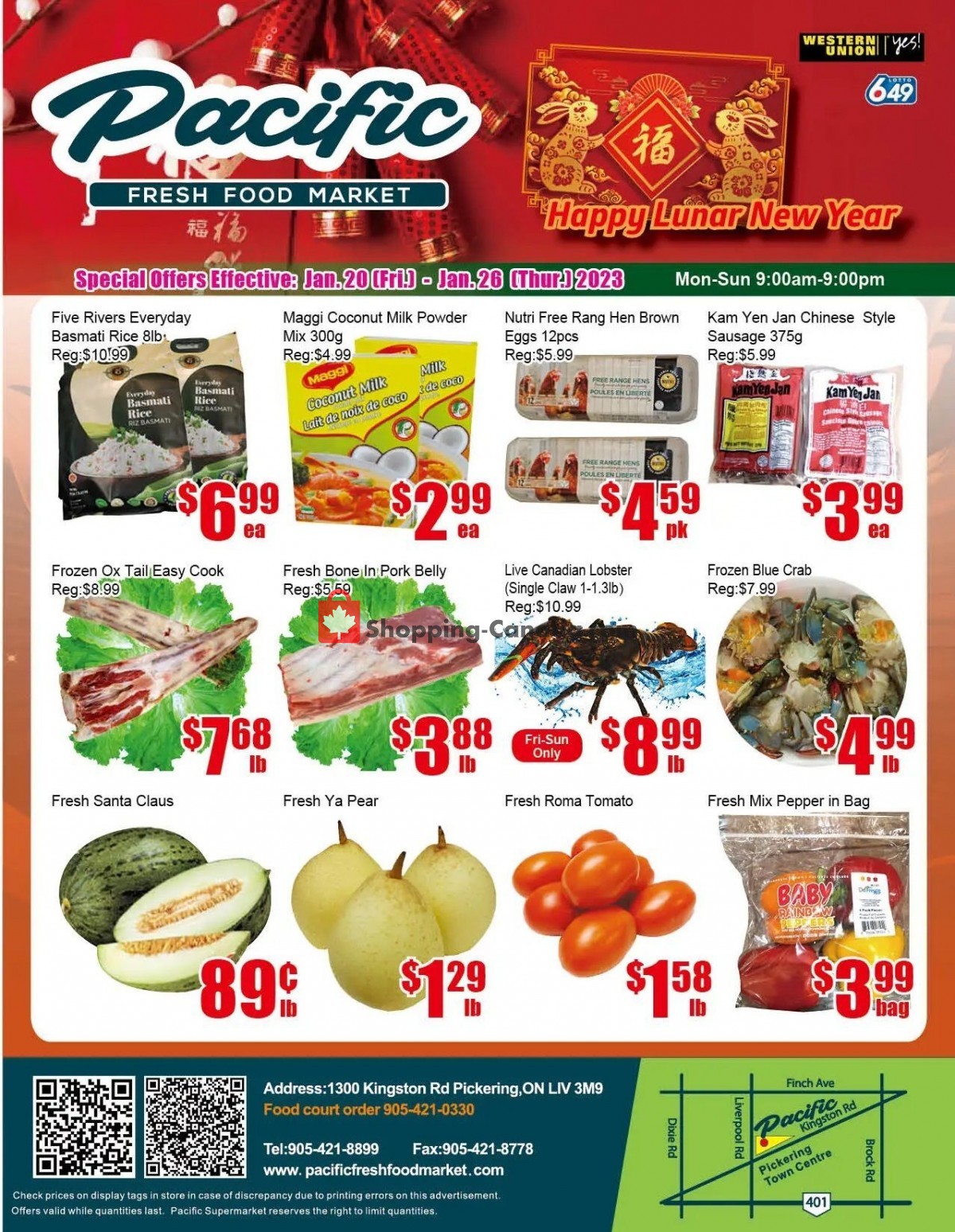 Pacific Fresh Food Market flyer from Friday January 20, 2023 to Thursday January 26, 2023 - page 1