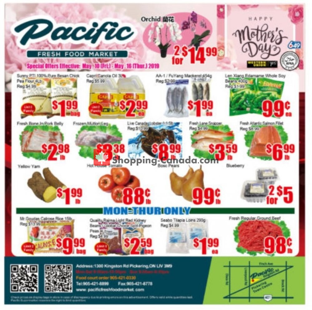 Pacific Fresh Food Market flyer from Friday May 10, 2019 to Thursday May 16, 2019 - page 1