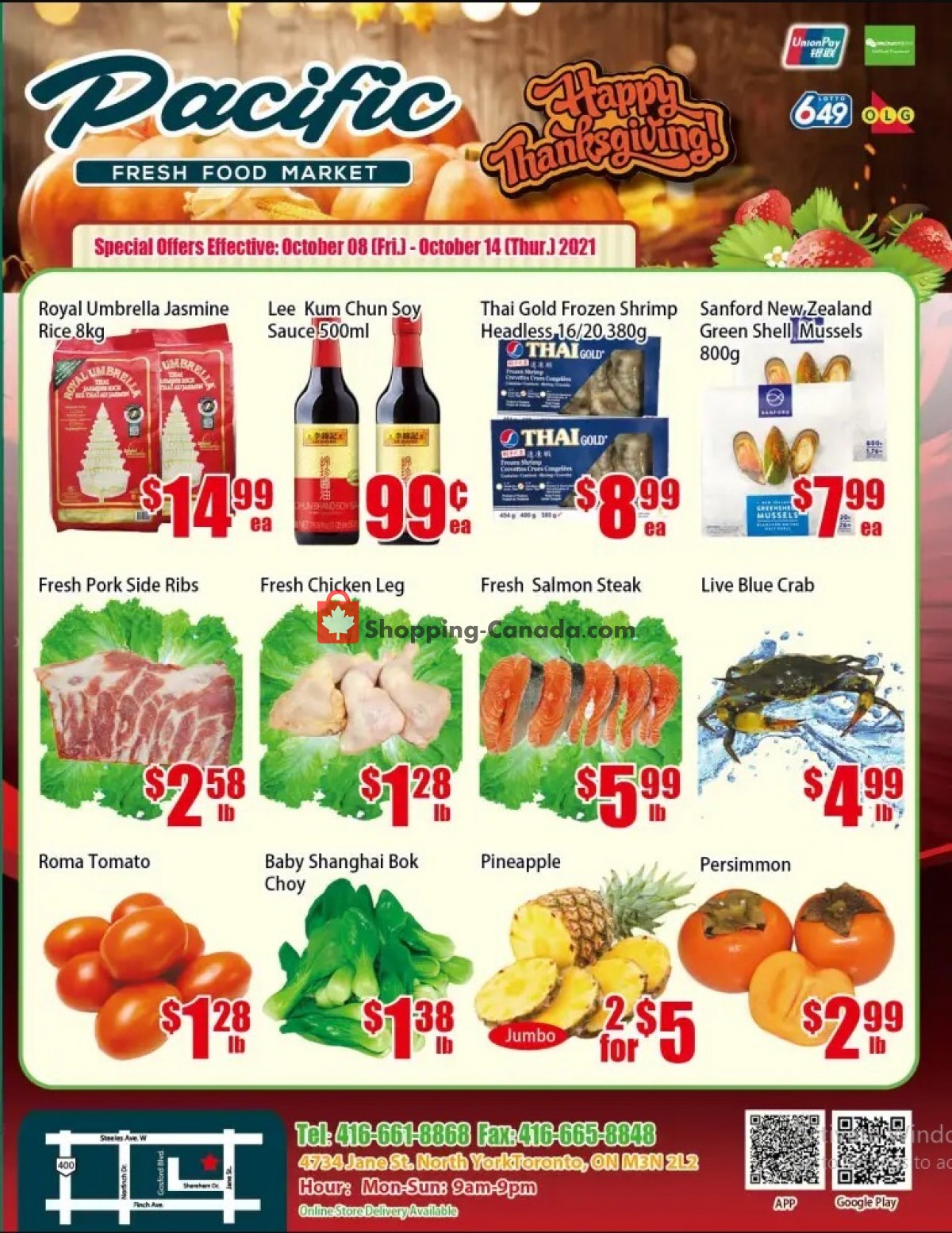 Pacific Fresh Food Market flyer from Friday October 8, 2021 to Thursday October 14, 2021 - page 1