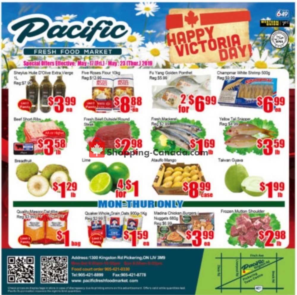 Pacific Fresh Food Market flyer from Friday May 17, 2019 to Thursday May 23, 2019 - page 1