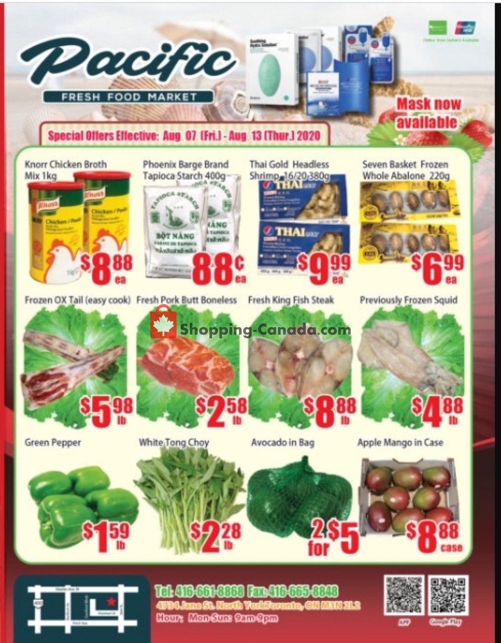 Pacific Fresh Food Market flyer from Friday August 7, 2020 to Thursday August 13, 2020 - page 1