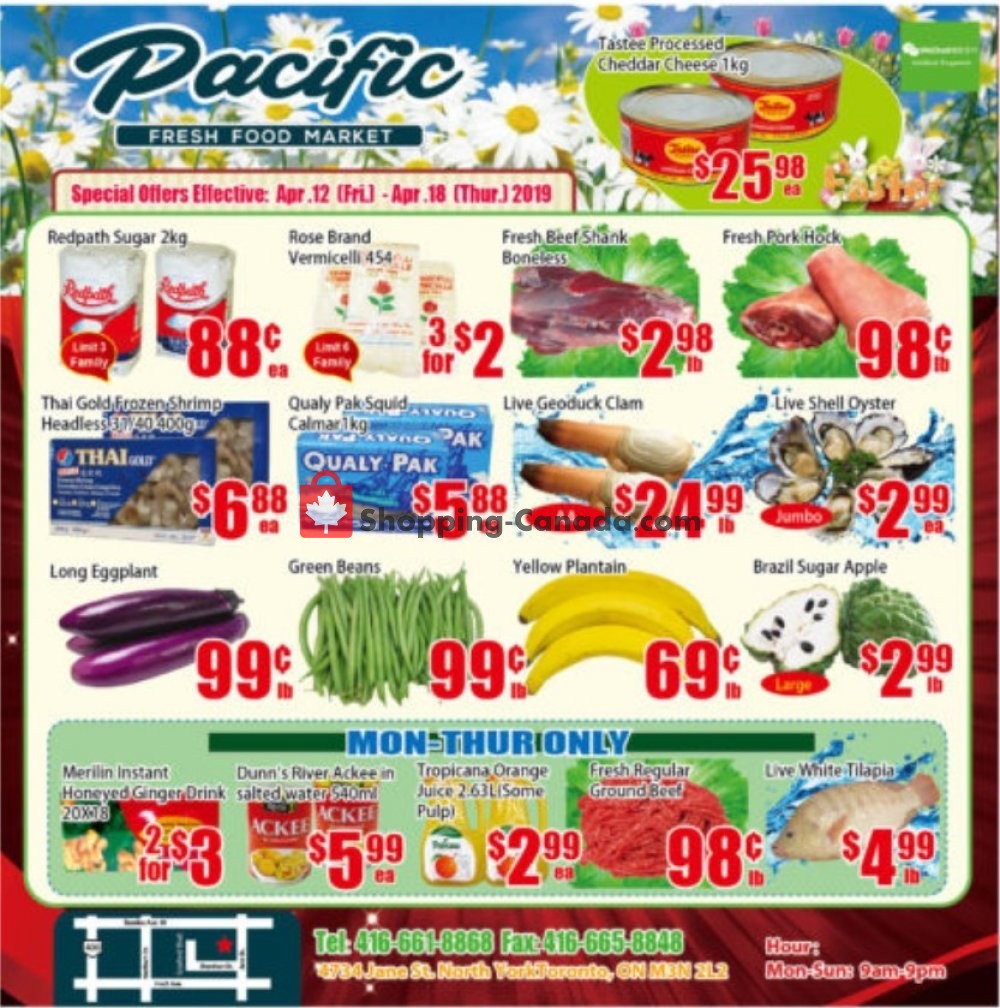 Pacific Fresh Food Market flyer from Friday April 12, 2019 to Thursday April 18, 2019 - page 1
