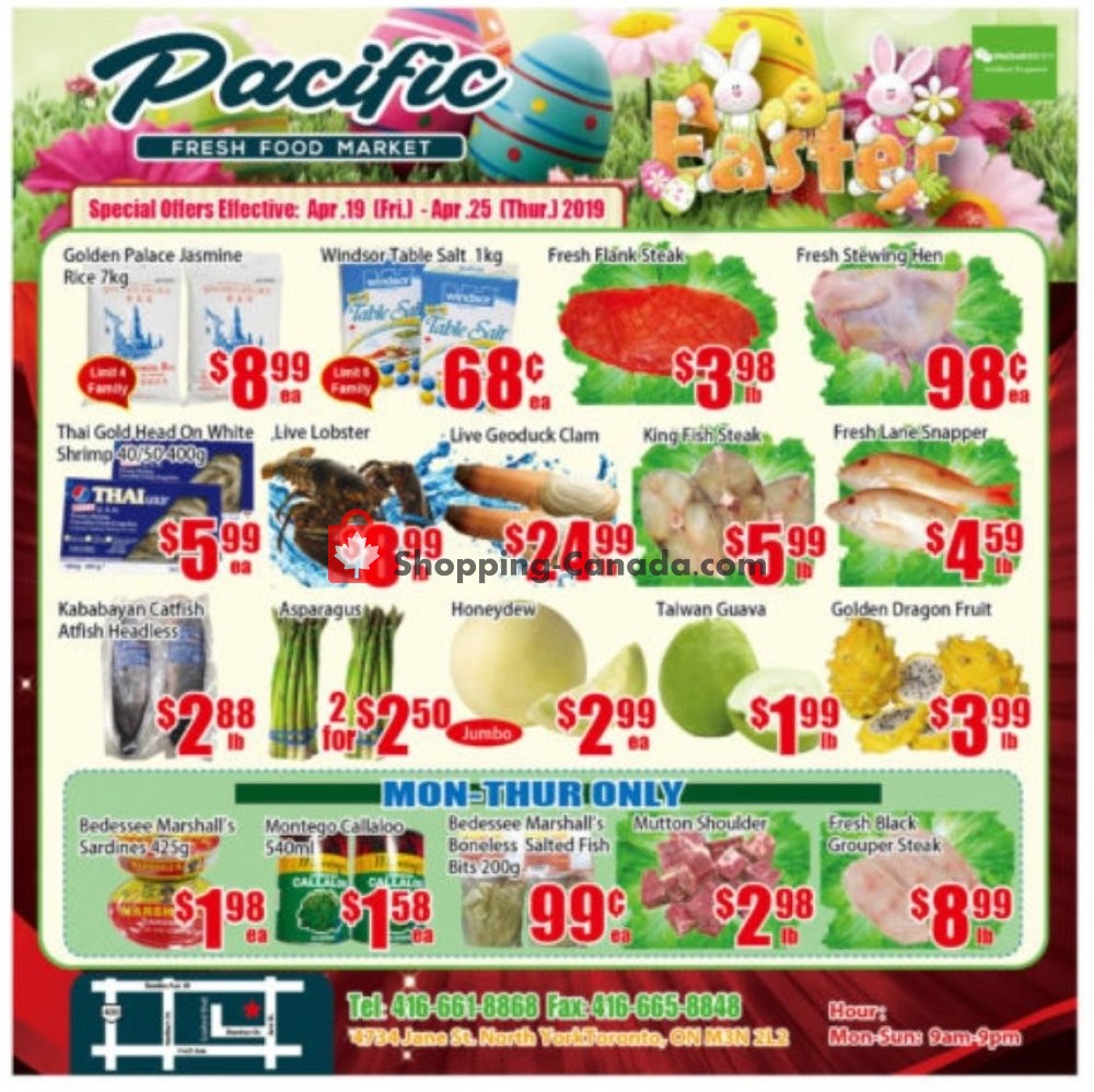 Pacific Fresh Food Market flyer from Friday April 19, 2019 to Thursday April 25, 2019 - page 1