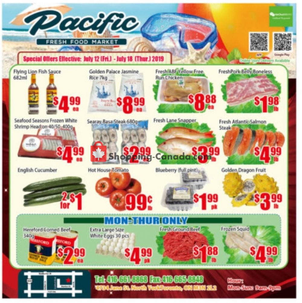 Pacific Fresh Food Market flyer from Friday July 12, 2019 to Thursday July 18, 2019 - page 1