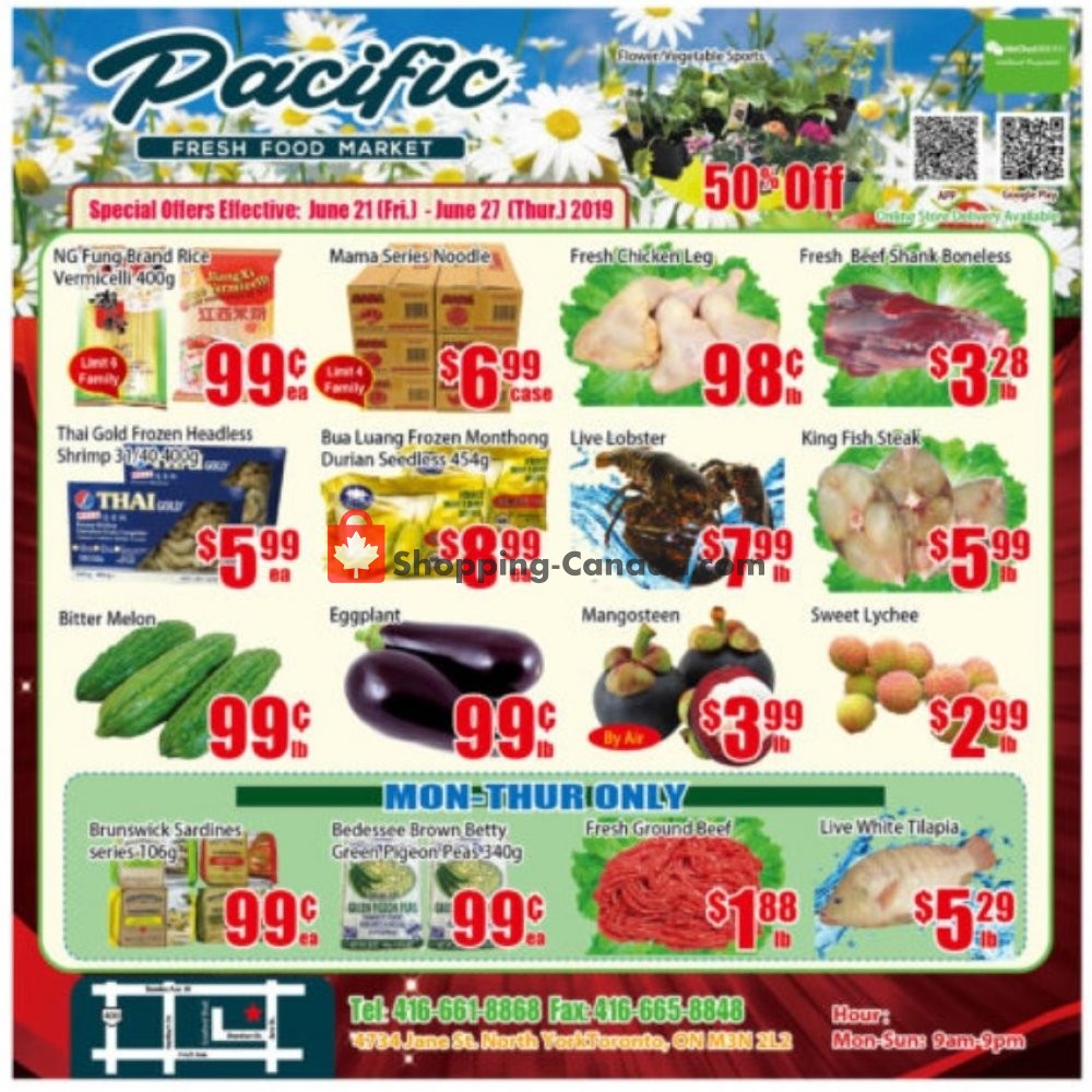 Pacific Fresh Food Market flyer from Friday June 21, 2019 to Thursday June 27, 2019 - page 1