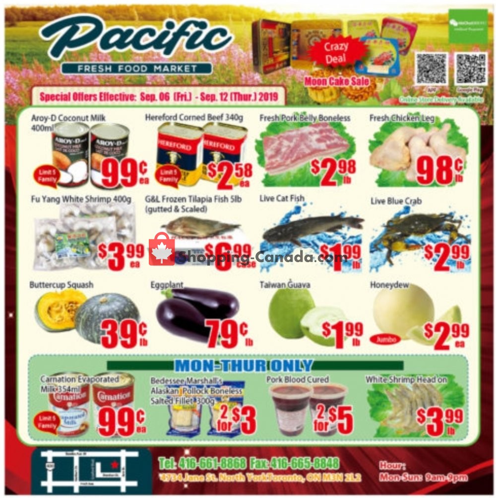 Pacific Fresh Food Market flyer from Friday September 6, 2019 to Thursday September 12, 2019 - page 1