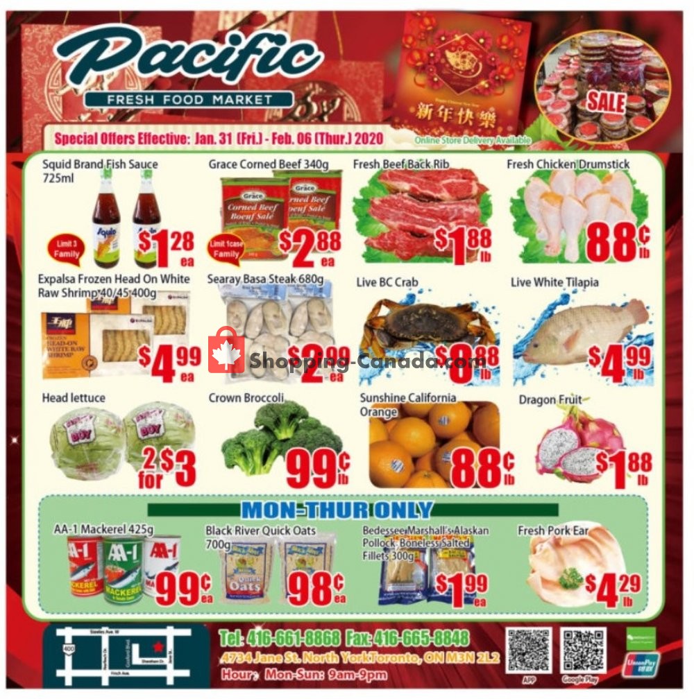Pacific Fresh Food Market flyer from Friday January 31, 2020 to Thursday February 6, 2020 - page 1