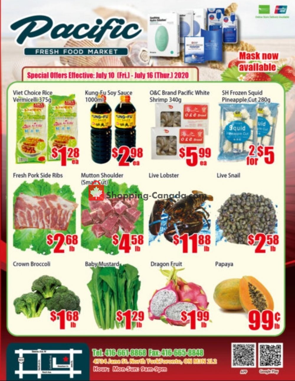 Pacific Fresh Food Market flyer from Friday July 10, 2020 to Thursday July 16, 2020 - page 1