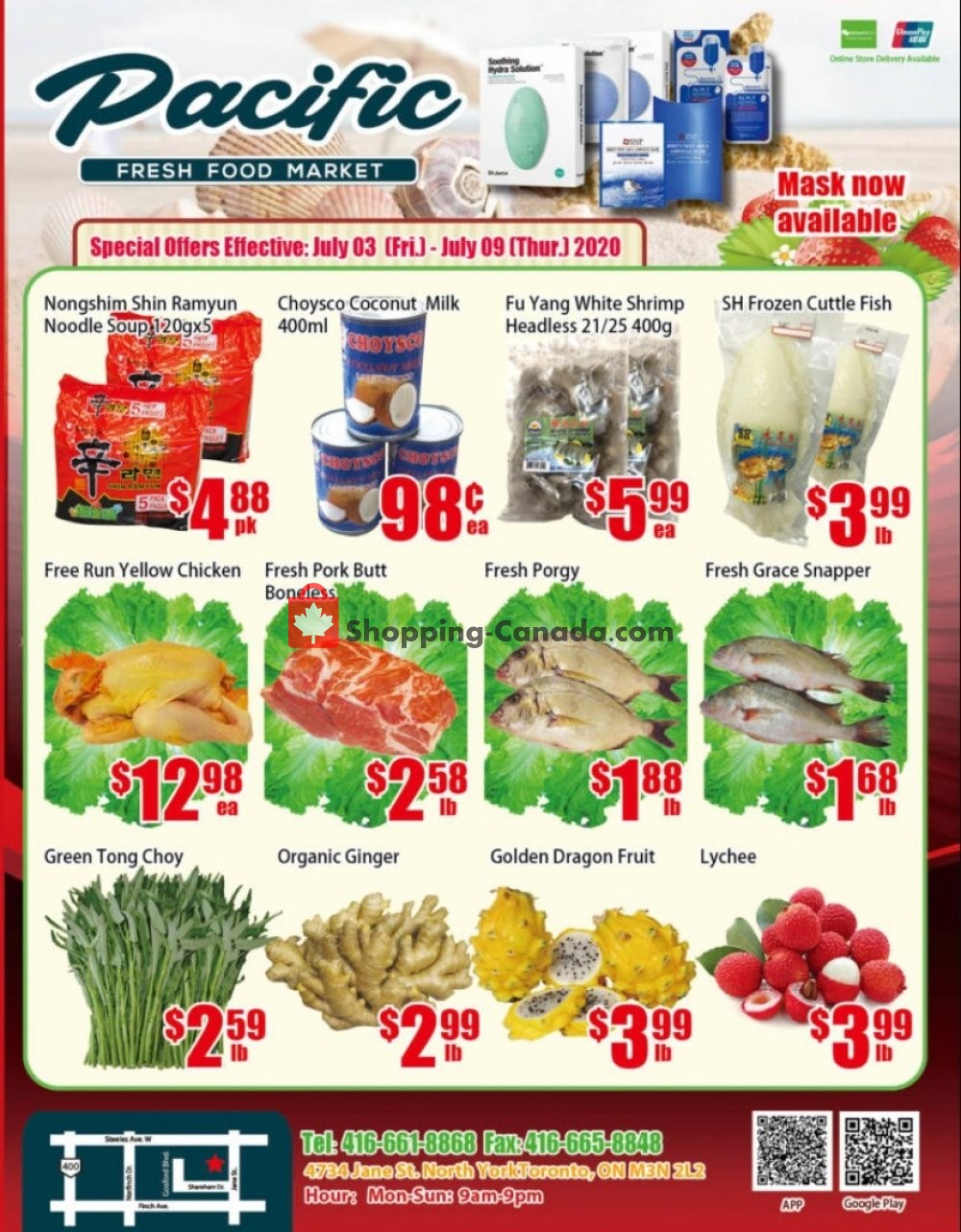 Pacific Fresh Food Market flyer from Friday July 3, 2020 to Thursday July 9, 2020 - page 1