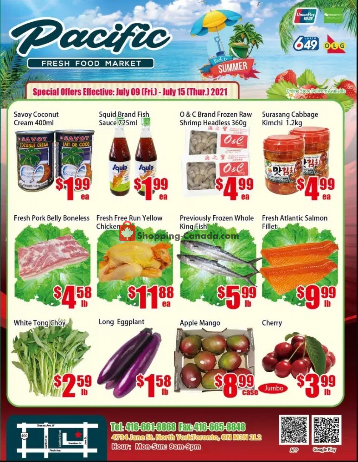 Pacific Fresh Food Market flyer from Friday July 9, 2021 to Thursday July 15, 2021 - page 1