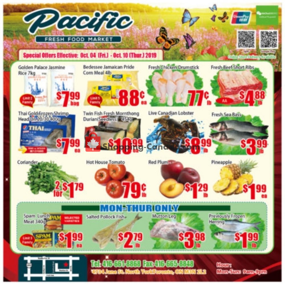 Pacific Fresh Food Market flyer from Friday October 4, 2019 to Thursday October 10, 2019 - page 1