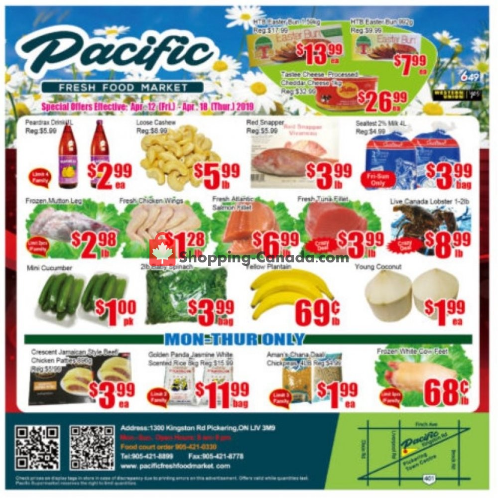 Pacific Fresh Food Market flyer from Friday April 12, 2019 to Thursday April 18, 2019 - page 1