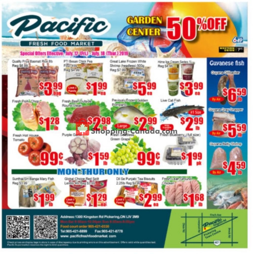 Pacific Fresh Food Market flyer from Friday July 12, 2019 to Thursday July 18, 2019 - page 1