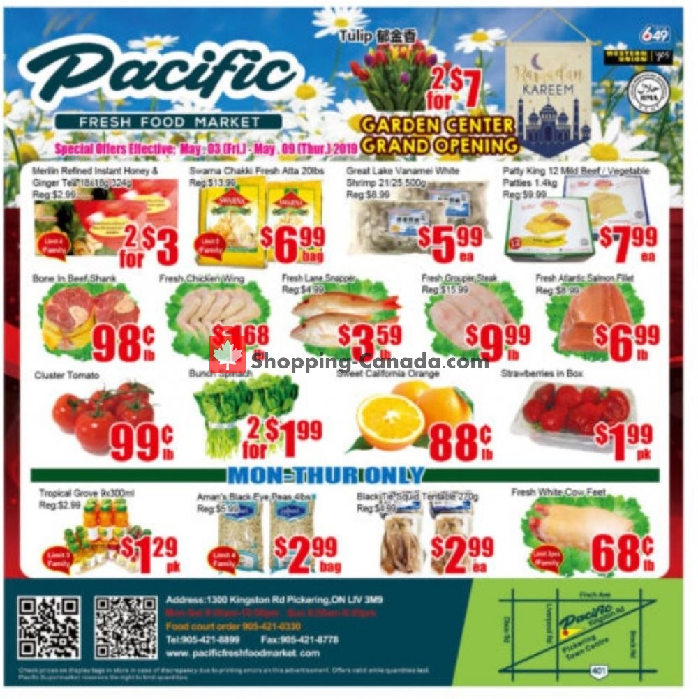 Pacific Fresh Food Market flyer from Friday May 3, 2019 to Thursday May 9, 2019 - page 1