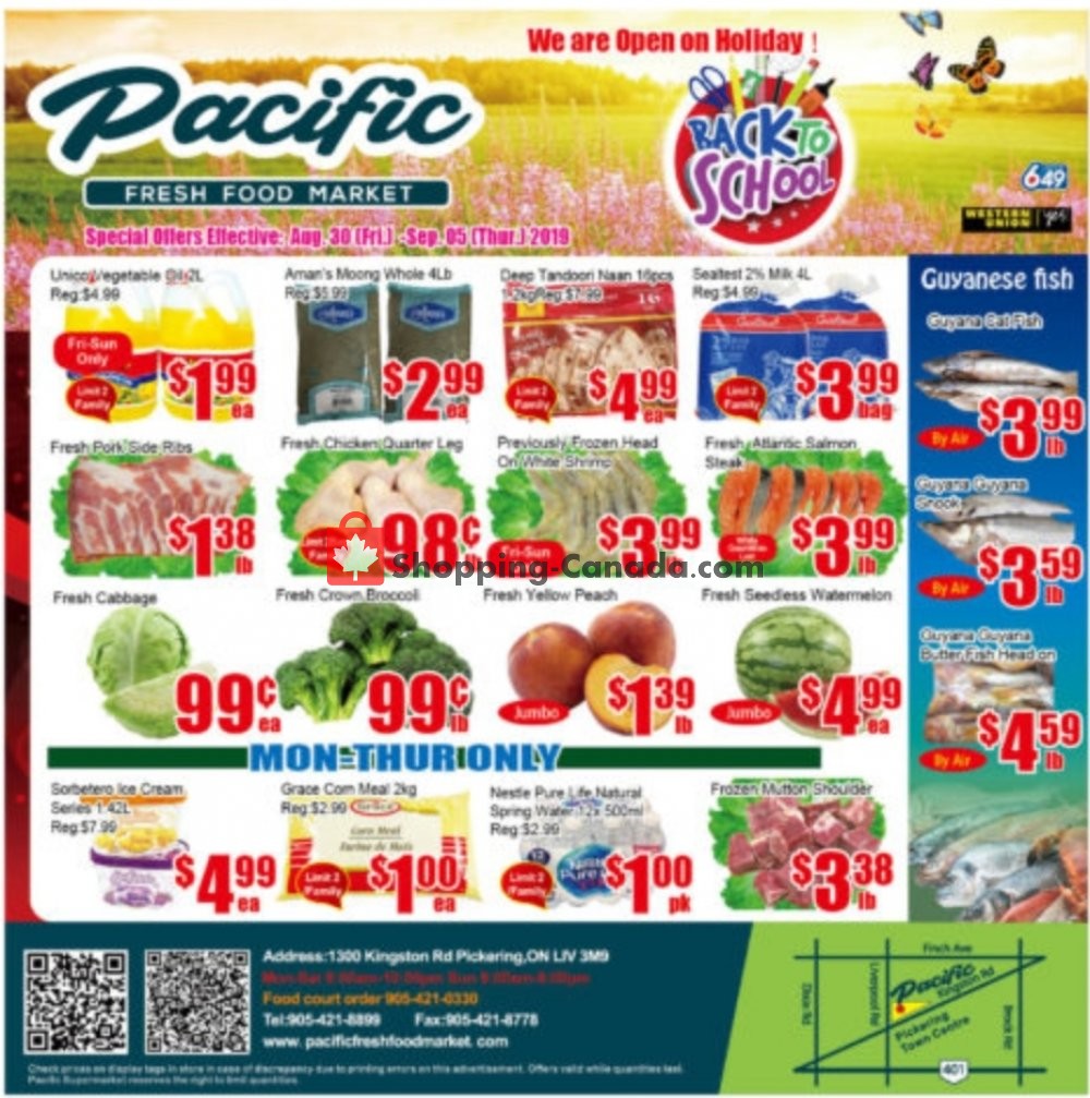 Pacific Fresh Food Market flyer from Friday September 6, 2019 to Thursday September 12, 2019 - page 1