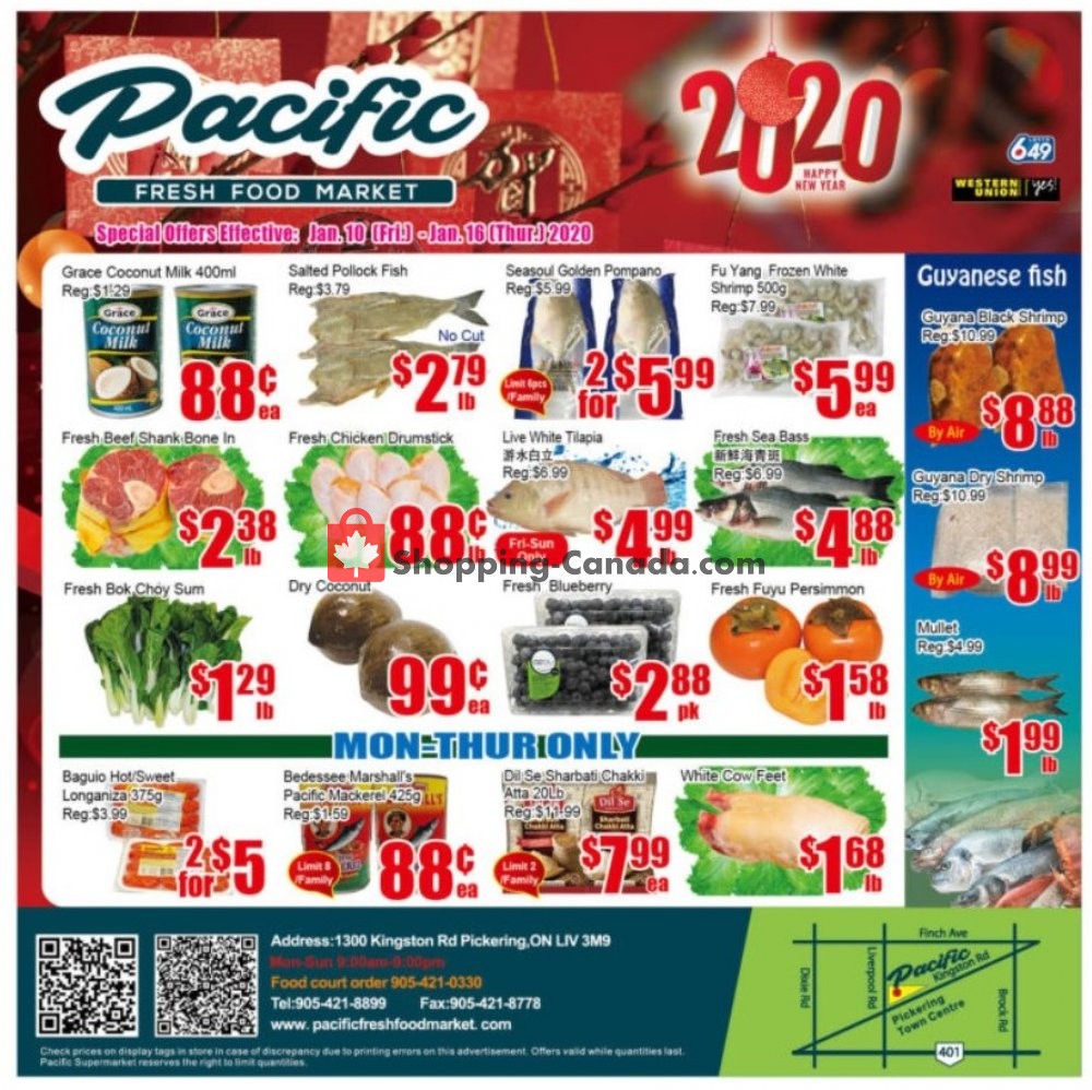 Pacific Fresh Food Market flyer from Friday January 10, 2020 to Thursday January 16, 2020 - page 1