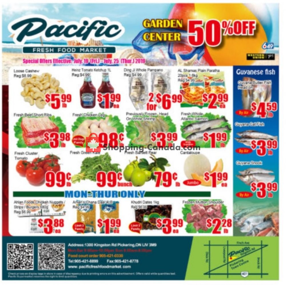 Pacific Fresh Food Market flyer from Friday July 19, 2019 to Thursday July 25, 2019 - page 1