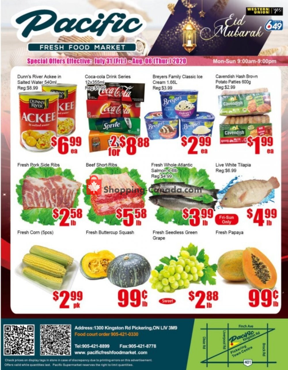 Pacific Fresh Food Market flyer from Friday July 31, 2020 to Thursday August 6, 2020 - page 1