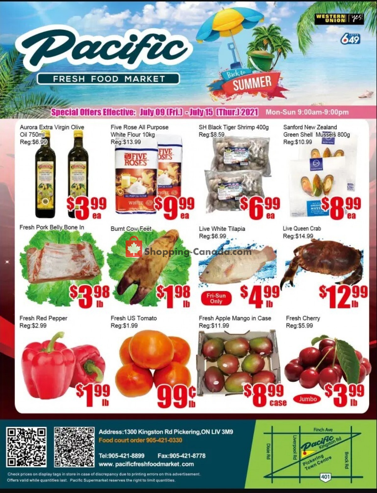 Pacific Fresh Food Market flyer from Friday July 9, 2021 to Thursday July 15, 2021 - page 1