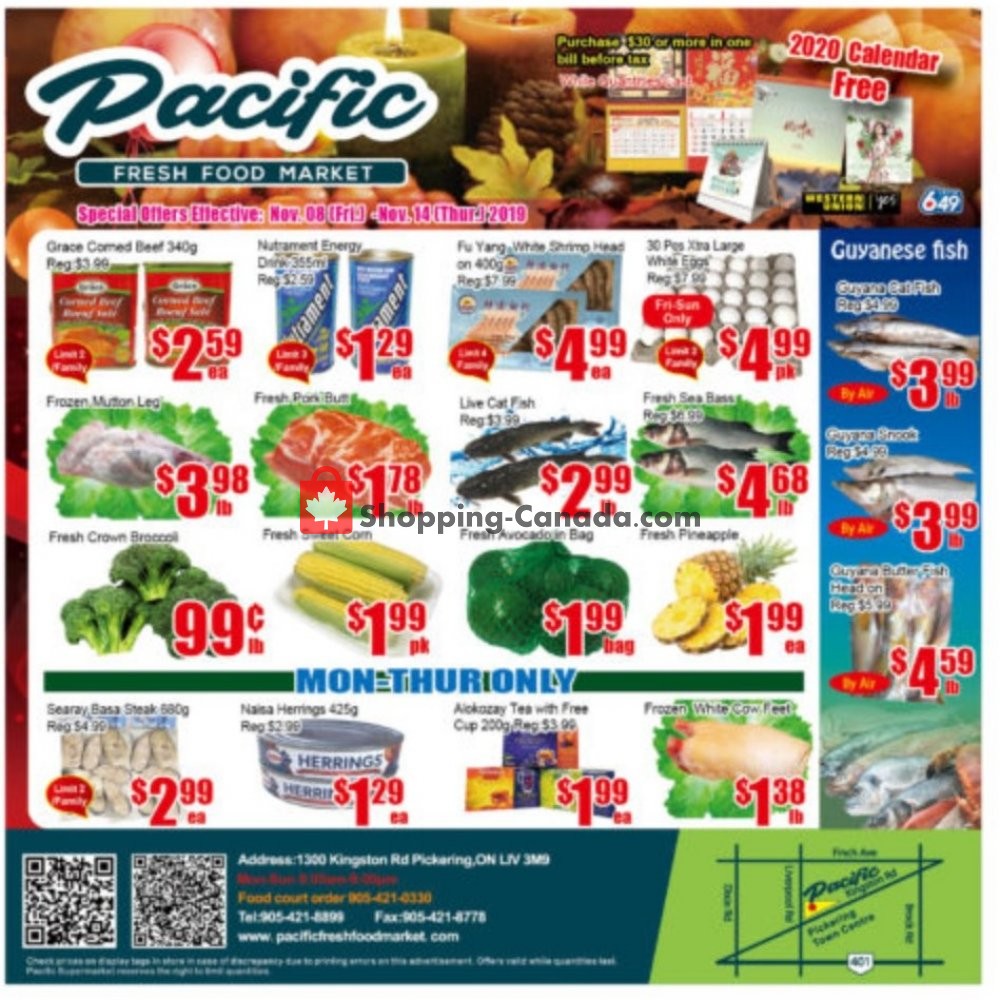 Pacific Fresh Food Market flyer from Friday November 8, 2019 to Thursday November 14, 2019 - page 1