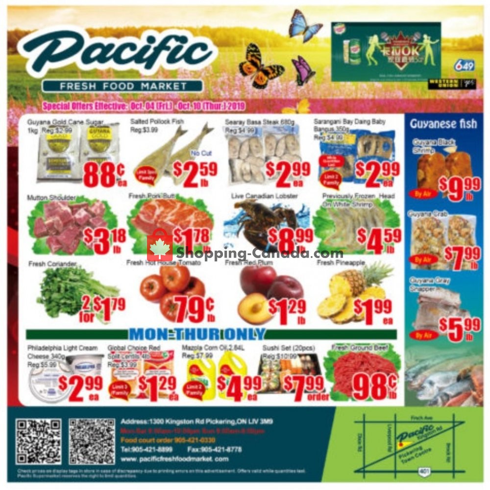 Pacific Fresh Food Market flyer from Friday October 4, 2019 to Thursday October 10, 2019 - page 1