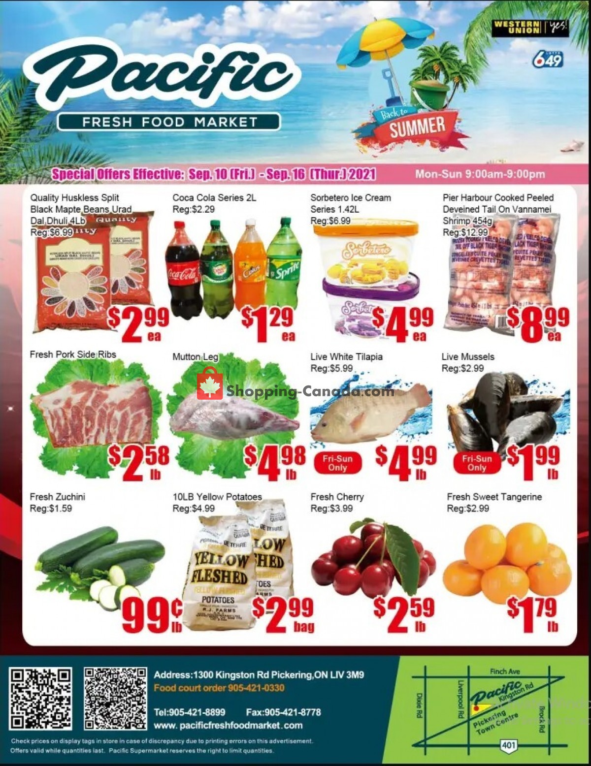 Pacific Fresh Food Market flyer from Friday September 10, 2021 to Thursday September 16, 2021 - page 1