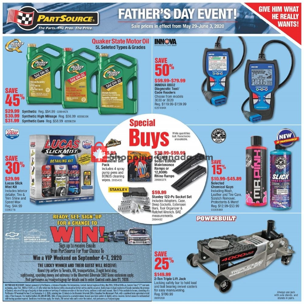 PartSource flyer from Friday May 29, 2020 to Wednesday June 3, 2020 - page 1
