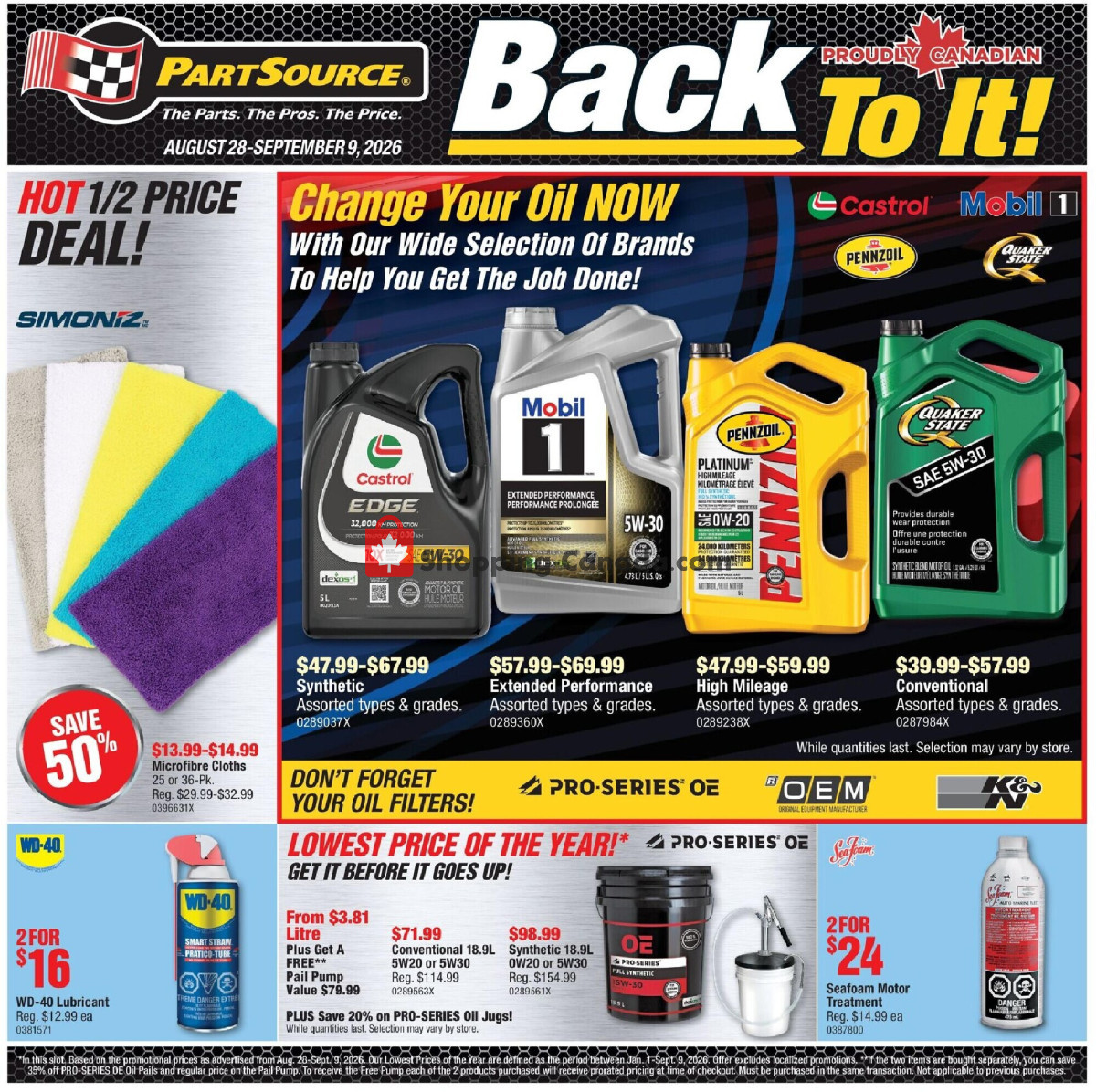 PartSource flyer from Friday August 28, 2026 to Wednesday September 9, 2026 - page 1