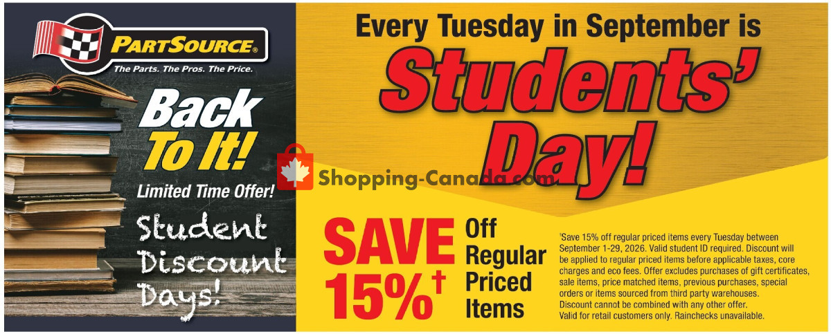 PartSource flyer from Friday August 28, 2026 to Wednesday September 9, 2026 - page 8