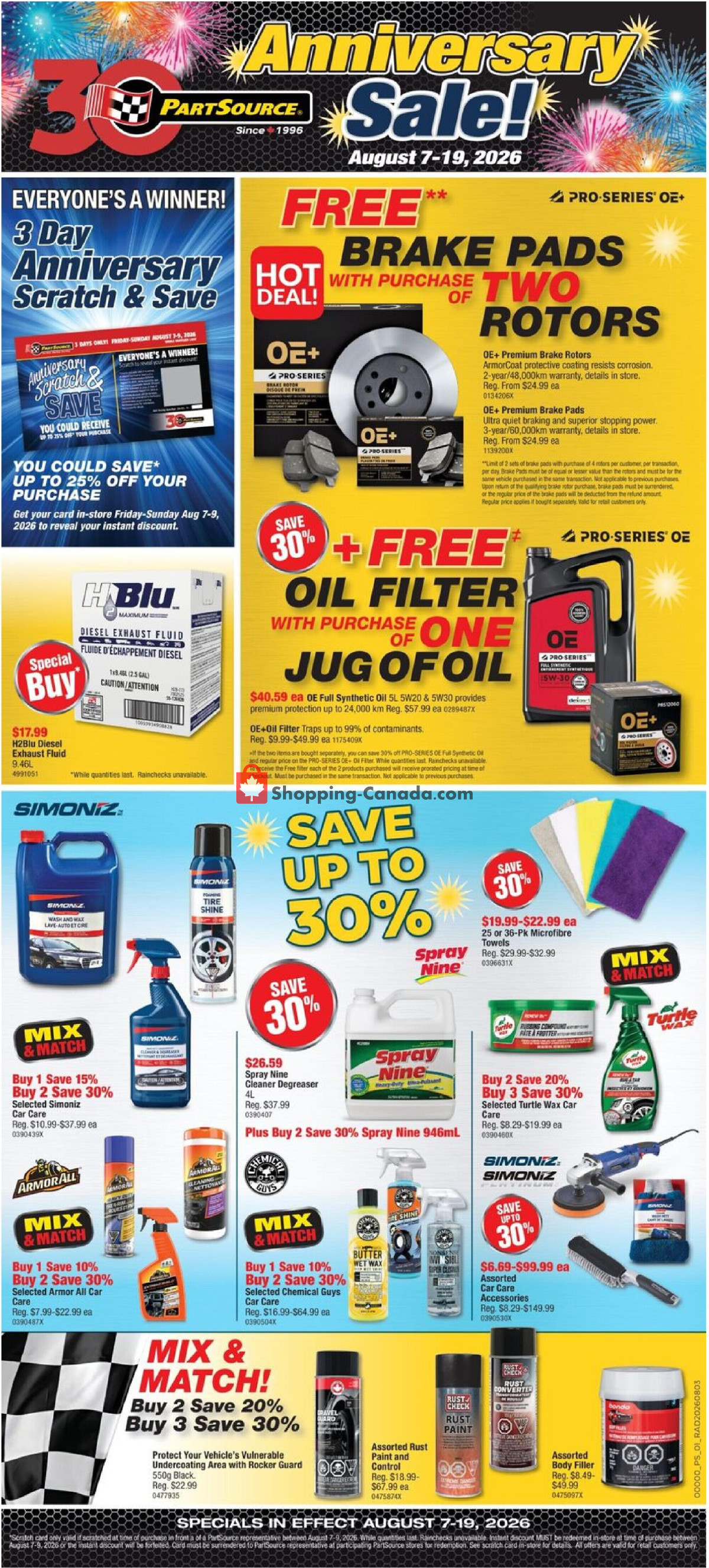 PartSource flyer from Friday August 7, 2026 to Wednesday August 19, 2026 - page 1