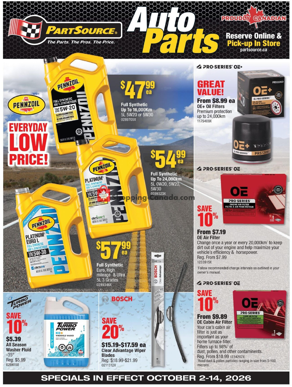 PartSource flyer from Friday October 2, 2026 to Wednesday October 14, 2026 - page 1