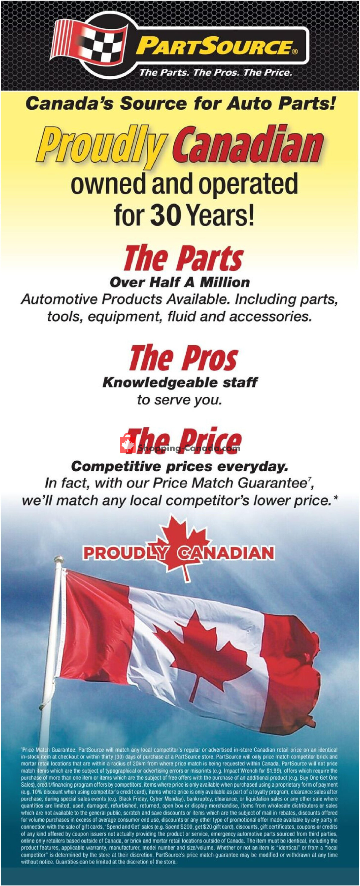 PartSource flyer from Thursday September 10, 2026 to Wednesday September 16, 2026 - page 1