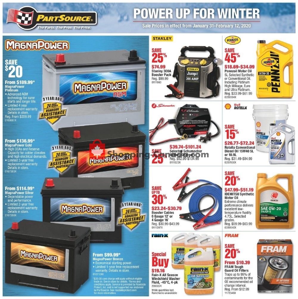 PartSource flyer from Friday January 31, 2020 to Wednesday February 12, 2020 - page 1