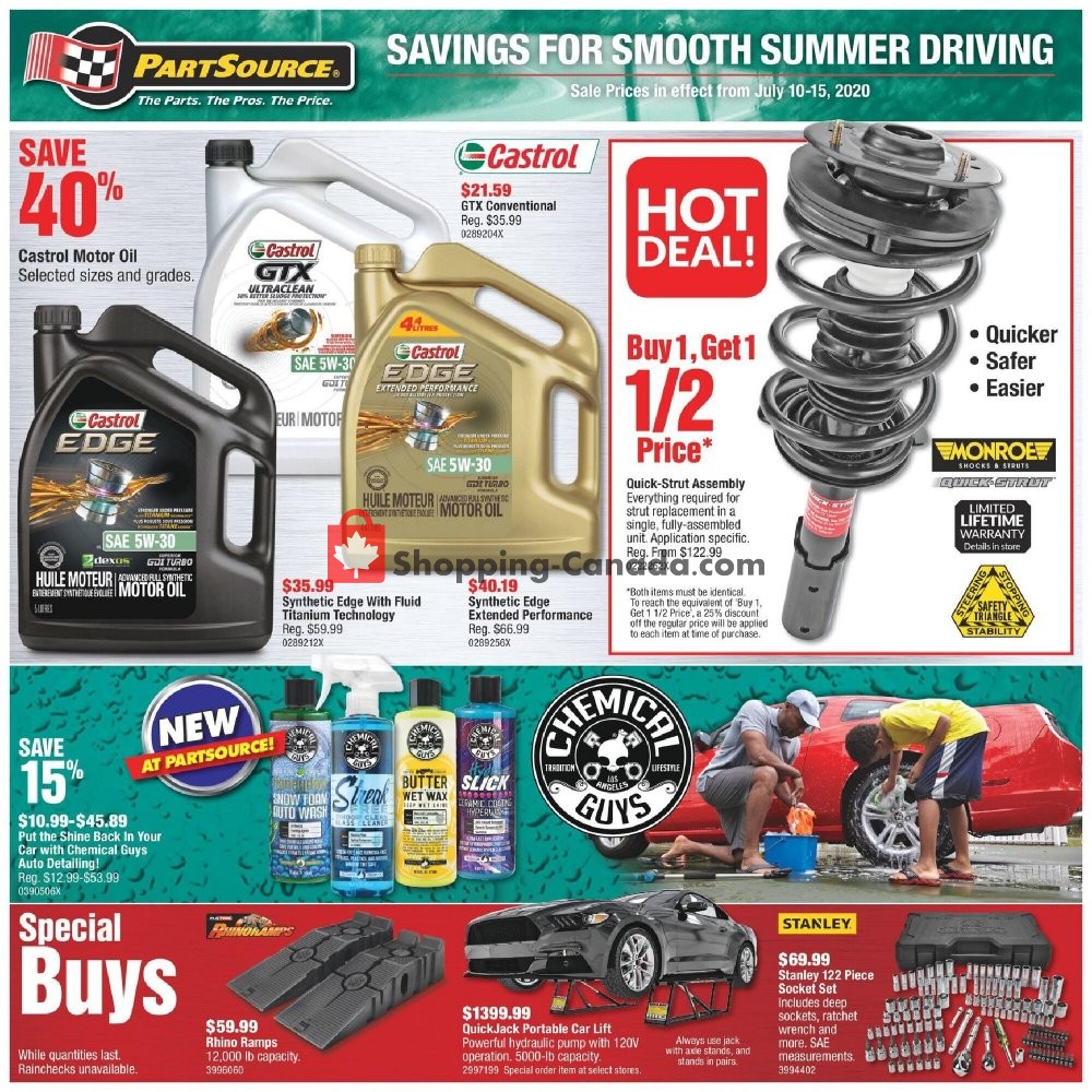 PartSource flyer from Friday July 10, 2020 to Wednesday July 15, 2020 - page 1