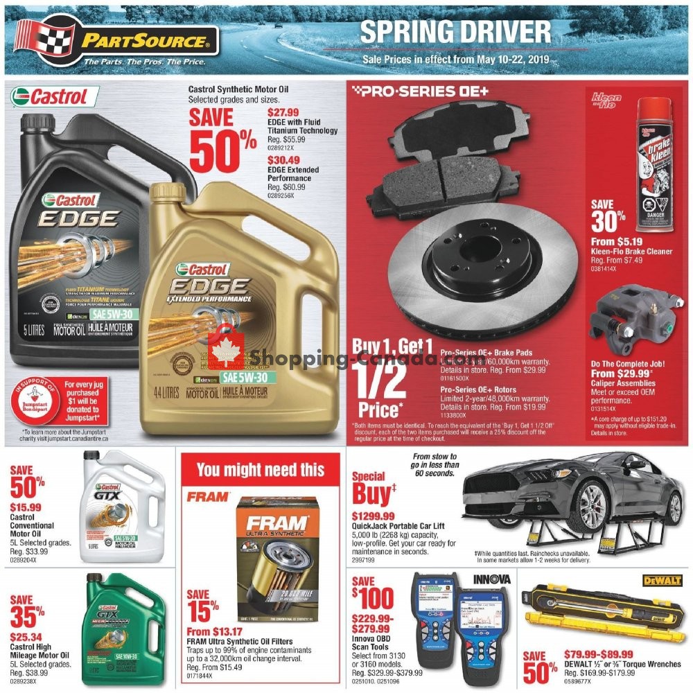 PartSource flyer from Friday May 10, 2019 to Wednesday May 22, 2019 - page 1