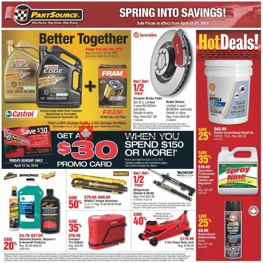 PartSource flyer from Friday April 12, 2019 to Wednesday April 24, 2019 - page 1