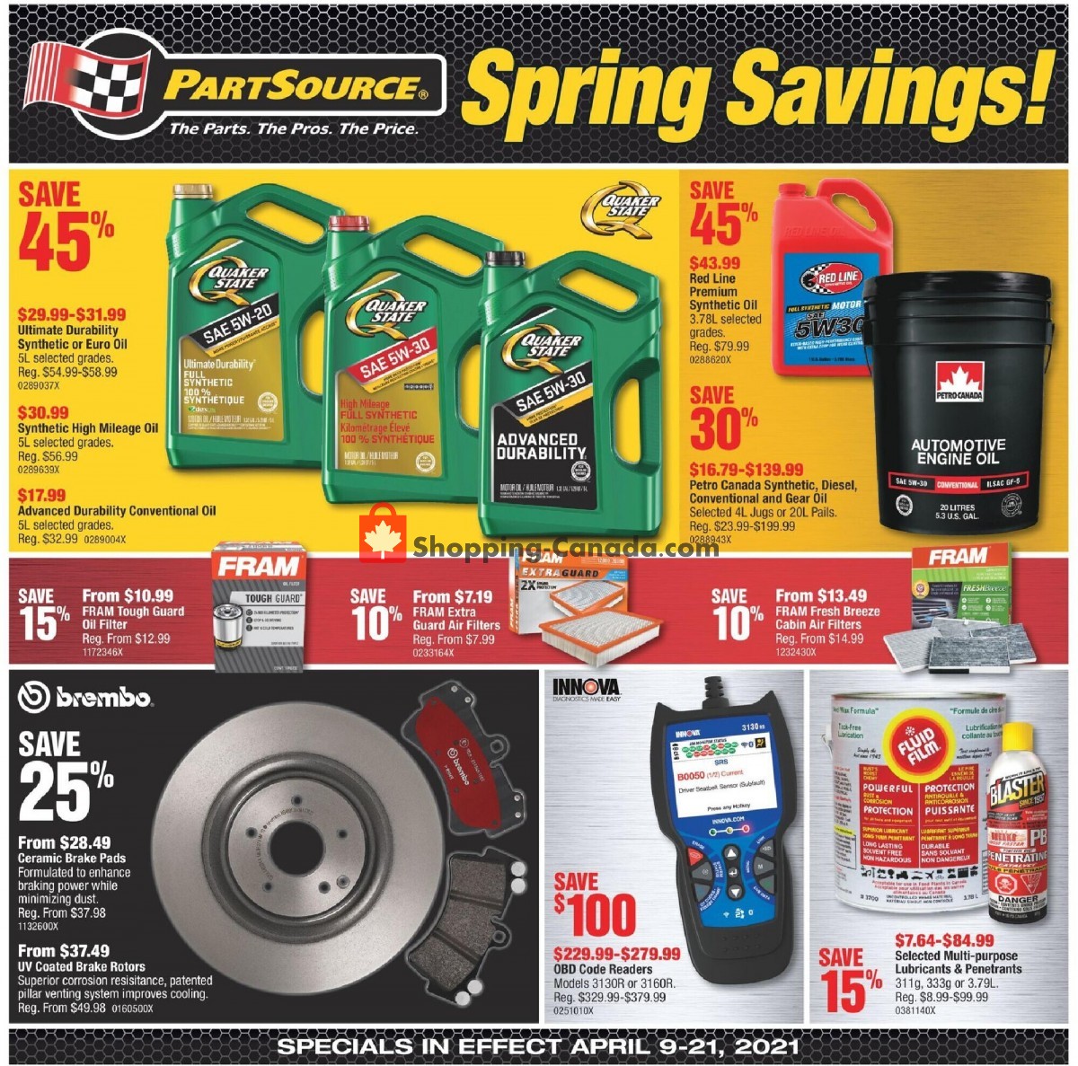 PartSource flyer from Friday April 9, 2021 to Wednesday April 21, 2021 - page 1