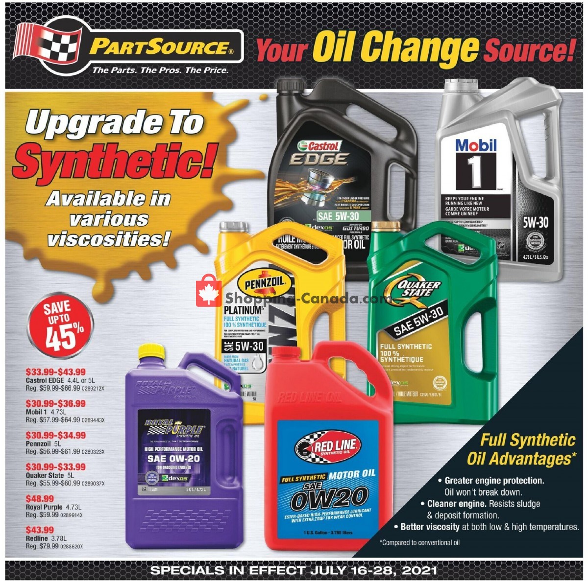 PartSource flyer from Friday July 16, 2021 to Wednesday July 28, 2021 - page 1