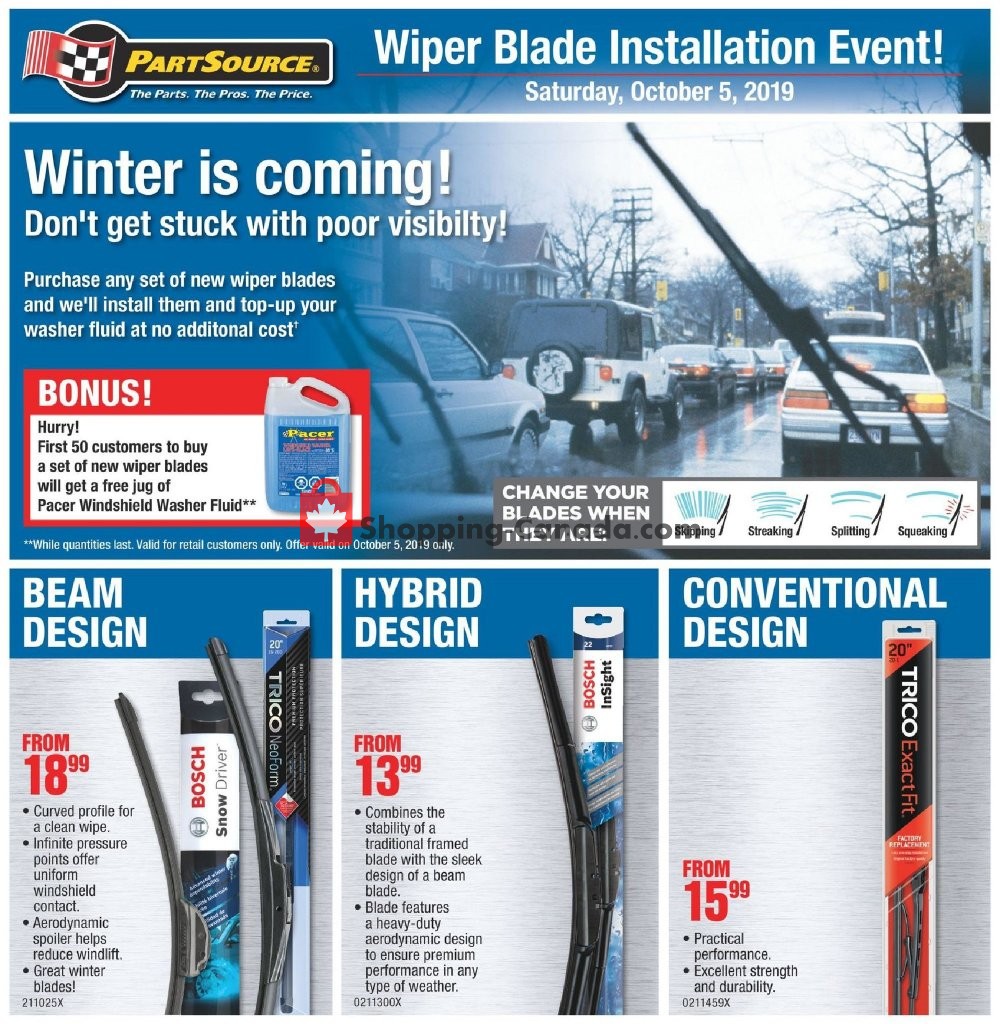 PartSource flyer from Friday October 4, 2019 to Wednesday October 16, 2019 - page 1