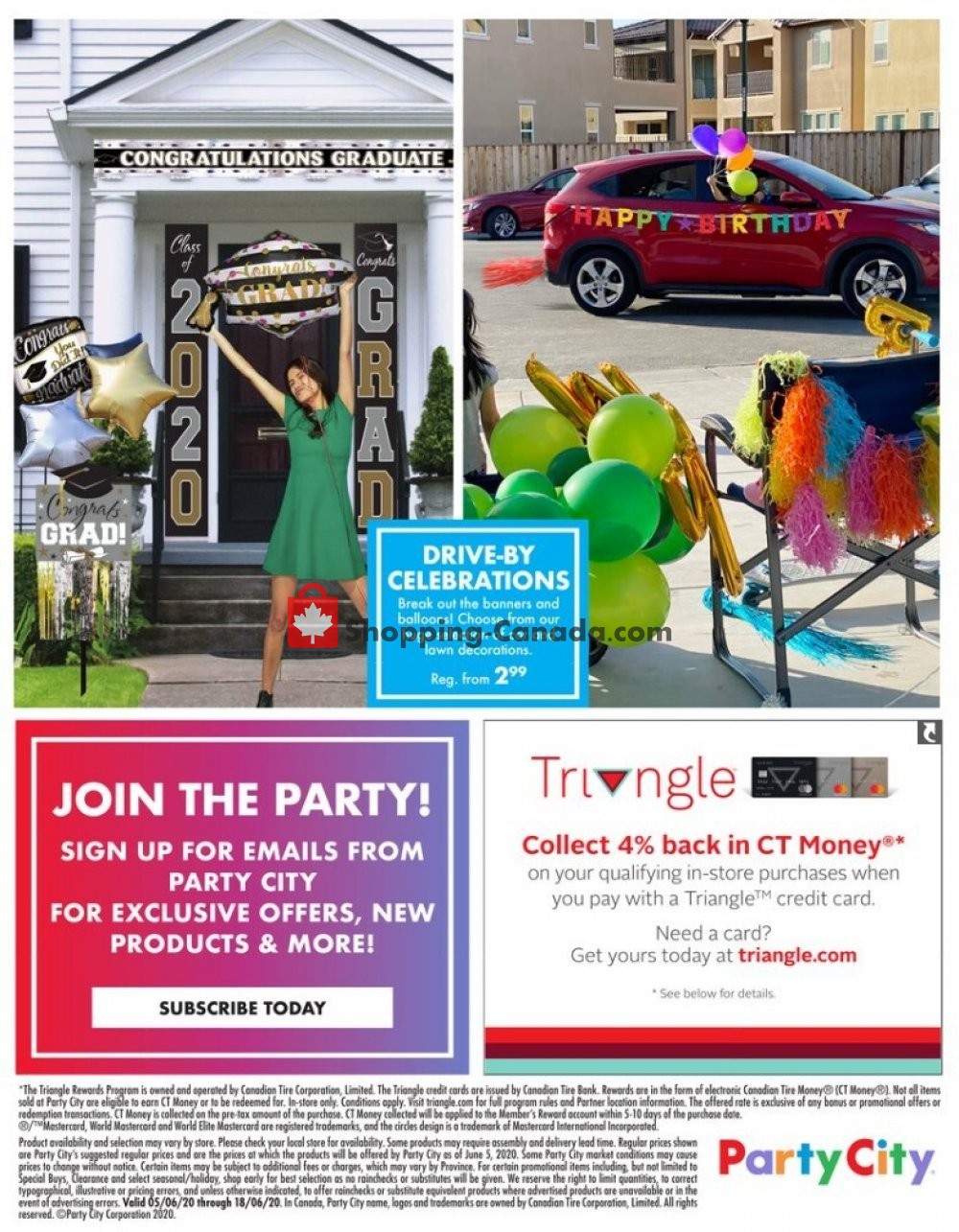 Party City Canada, flyer (Celebrate Life's Moments) June 5 June 18