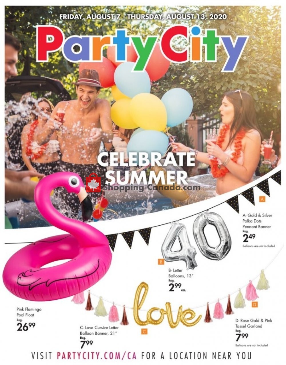 Party City Canada, flyer (Celebrate Summer) August 7 August 13