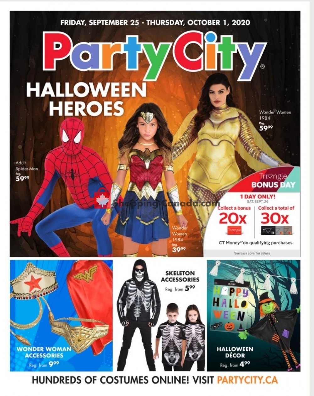 Party City Canada, flyer (Halloween Heros) September 25 October 1