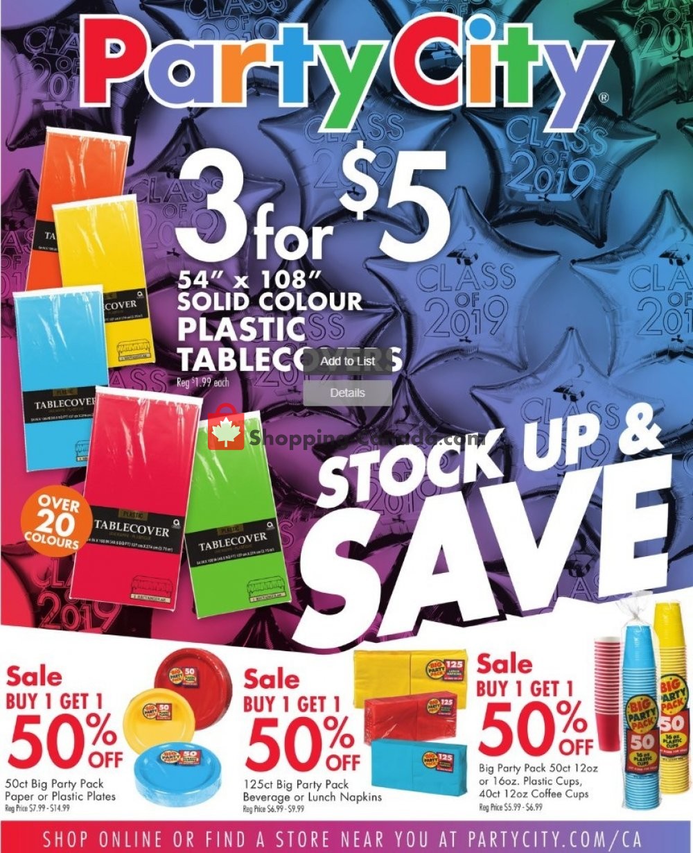 Party City Canada, flyer (Stock Up And Save) May 29 June 8, 2019
